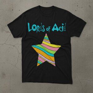 Lords of Acid Rainbow Star Graphic T-Shirt | Electronic Dance Music Fan Tee